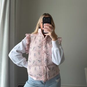 Floral Pink Ruffle vest